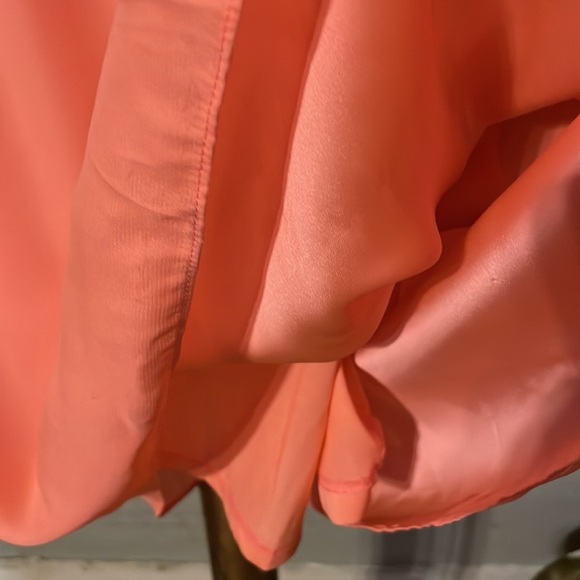 S/P American Eagle peach orange pink sleeveless v-neck lined midi dreas - Picture 8 of 14